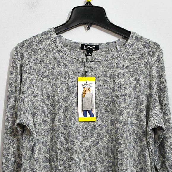 NWT Buffalo David Bitton Ladies’ Printed Long Sleeve Cozy Top Heather Grey- - Picture 3 of 5